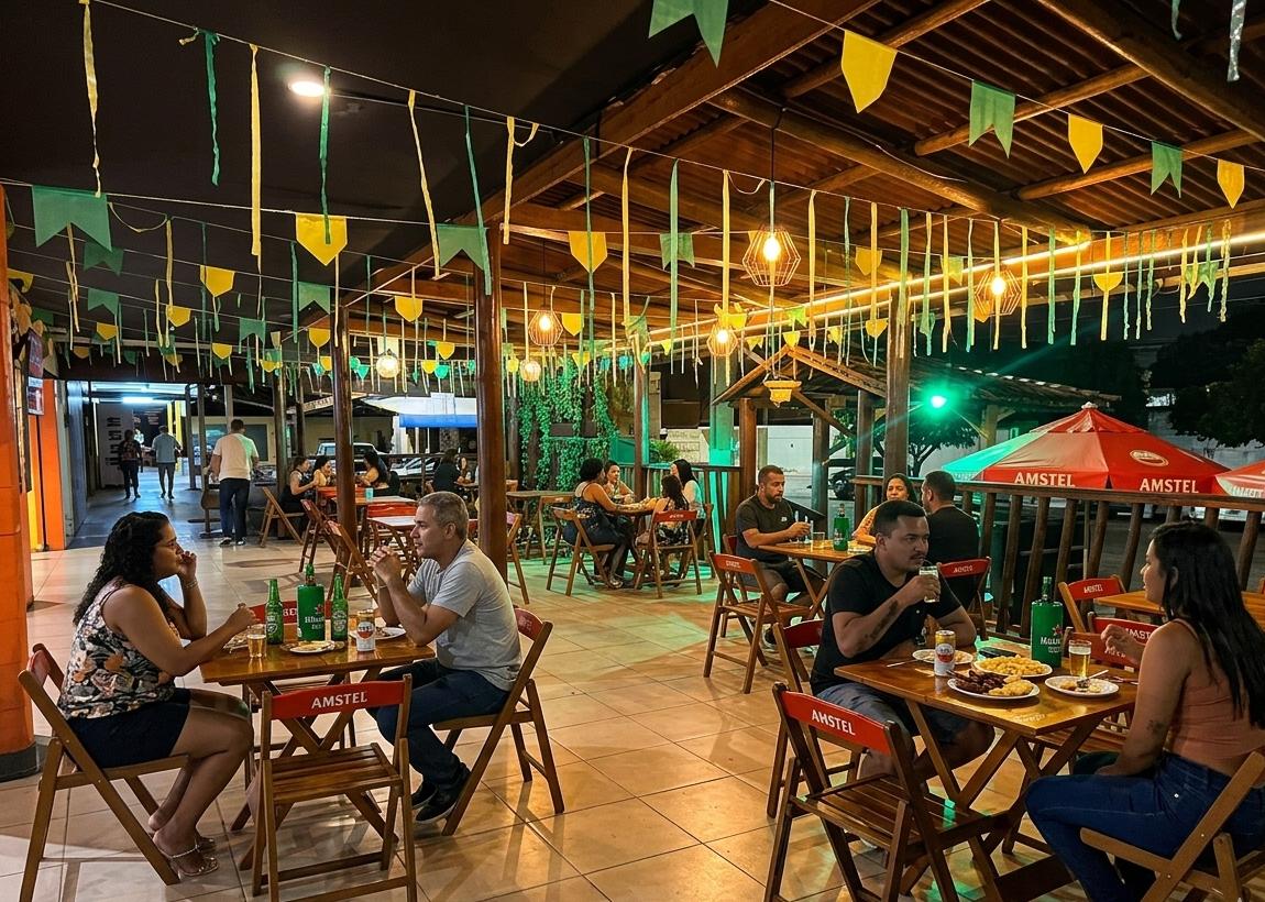 Deck com decoração junina